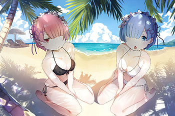 Rem (Re:zero), Anime, Re:zero Starting Life In Another World, Ram (Re:zero) HD wallpaper