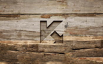 Kaspersky wooden logo, , wooden backgrounds, antivirus software, Kaspersky logo, creative, wood carving, Kaspersky HD wallpaper