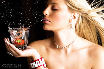 blond, cute, water, art HD wallpaper