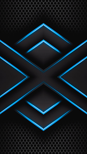Blue neon, new, amoled, design, black, dark, pattern, abstract HD phone wallpaper
