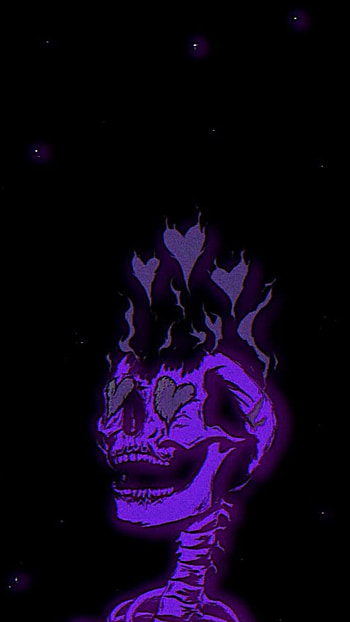 Deadly Love, Purple, Dark, Hearts, Skull HD phone wallpaper
