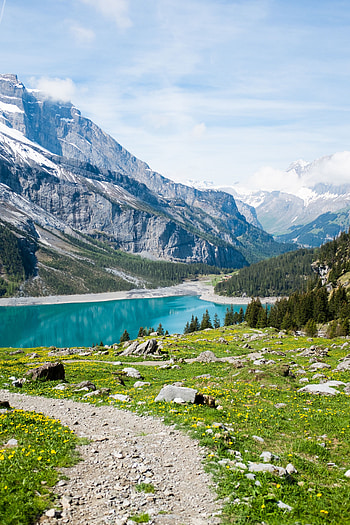 Landscape, Nature, Grass, Mountains, Summer, Lake HD phone wallpaper