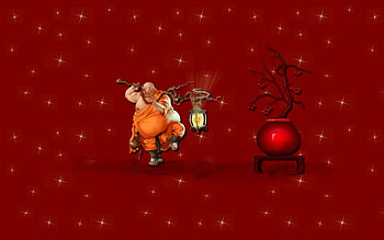 Buddha's light, buddha, light, red, deco, stars HD wallpaper