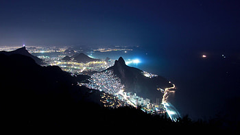 Night of Rio de Janeiro, Vibrant city lights, Captivating skyline, Urban beauty HD wallpaper