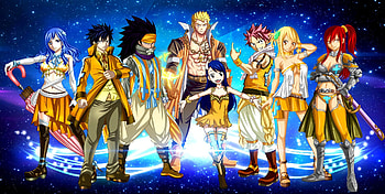 Fairy Tail, Anime, Erza Scarlet, Gajeel Redfox, Gray Fullbuster, Juvia Lockser, Laxus Dreyar, Lucy Heartfilia, Natsu Dragneel, Wendy Marvell HD wallpaper
