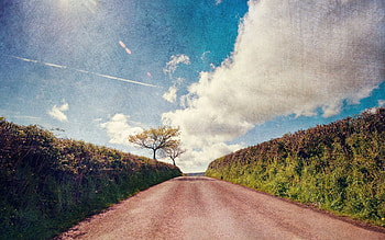 Nature, Sky, Road, Markup HD wallpaper