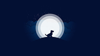 Dog Moon Abstract 10k, dog, moon, abstract, artist, artwork, digital-art HD wallpaper