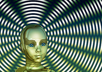 Gold, Circles, 3D, Nice, Sweetheart, Robot, Golden, Face HD wallpaper