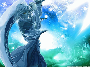 crescent sword, girl, sword HD wallpaper