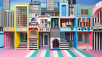 Colorful Barbie-Inspired House Architecture, house, architecture, Barbie HD wallpaper