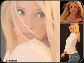 Blonde shocker, blonde, graphy, three, beauty, jeans HD wallpaper
