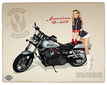 American Bombshell2, babe, motorcycle, girl, marisa miller, harley davidson HD wallpaper