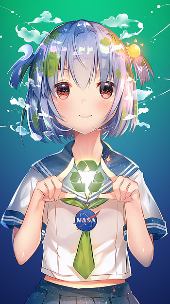 short hair, brown eyes, Anime HD phone wallpaper