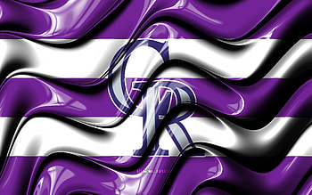 Colorado Rockies flag, , violet and white 3D waves, MLB, american baseball team, Colorado Rockies logo, baseball, Colorado Rockies HD wallpaper