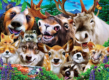 Woodland Wackiness, animals, faces, funny, humor, wacky, woodland HD wallpaper
