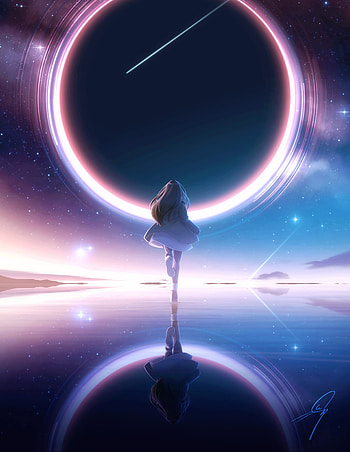 Circle port, girl run, anime, original HD phone wallpaper