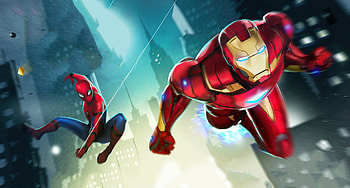 Marvel Puzzle Quest Iron Man And Spiderman , marvel-puzzle-quest, marvel, games, iron-man, spiderman HD wallpaper