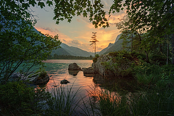 Nature, Rivers, Trees, Stones, Mountains HD wallpaper
