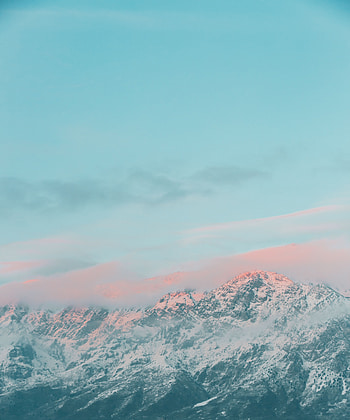 Landscape, Nature, Mountains, Pink, Clouds, Snow HD phone wallpaper
