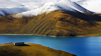 Snow, Mountain, , Landscape, Lake, Scenic HD wallpaper