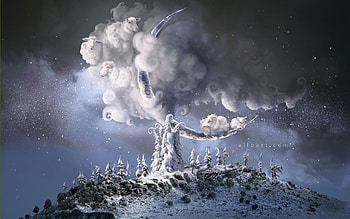 Count the sheep and have a Christmas dream. (Digital art) HD wallpaper