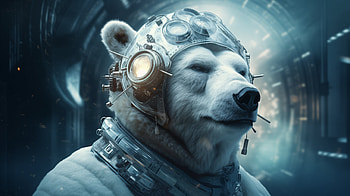 H1: Sci-Fi Polar Bear Astronaut, Animal, bear, polar bear, astronaut, space HD wallpaper