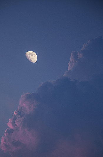 Nature, Sky, Clouds, Moon, Full Moon HD phone wallpaper