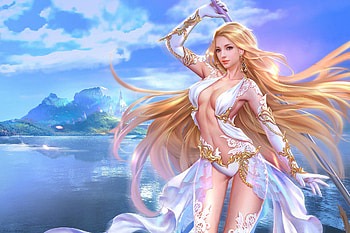 I will fight, girl, mountains, long hair, heaven HD wallpaper