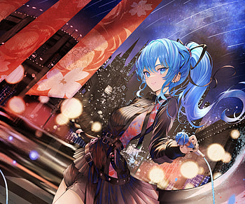 Hoshimachi Suisei, hololive, Hoshimachi Suisei, Anime, Virtual Youtuber HD wallpaper