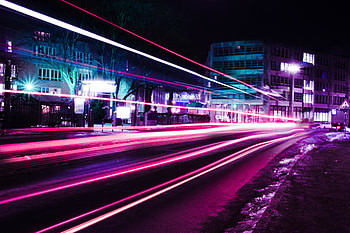 Neon Trail Lights Road , neon, long-exposure, road HD wallpaper