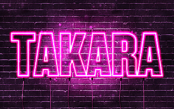 Happy Birtay Takara, , pink neon lights, Takara name, creative, Takara Happy Birtay, Takara Birtay, popular japanese female names, with Takara name, Takara HD wallpaper