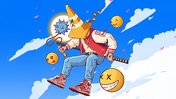 Traffic Cone Warrior In Emoji World, traffic, warrior, emoji, artist, artwork, art, digital-art HD wallpaper