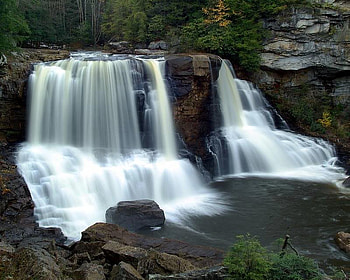 Blackwater Falls, falls, trees, water, rock HD wallpaper