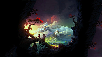 A Trip Through The Forest, artist, digital-art, forest, artwork HD wallpaper