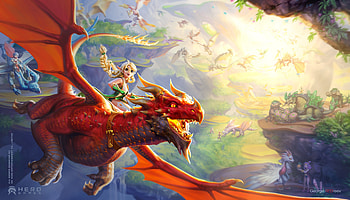 Dragon rider, art, fantasy, george redreev, dragon, girl, orange, rider HD wallpaper