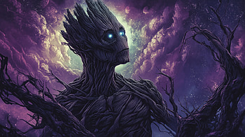 Marvel's Groot: Purple Guardian of the Galaxy, Marvel Comics, Guardians of the Galaxy, Groot, purple HD wallpaper