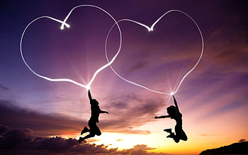 Love Hearts Pair, valentine-day, celebrations, heart, love HD wallpaper