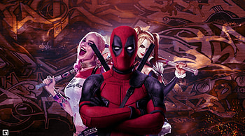 Deadpool And Harley Quinn, deadpool, harley-quinn, artist, digital-art HD wallpaper