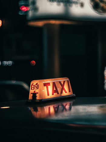 Taxi, Words, Dark, Backlight, Illumination, Inscription, Word HD phone wallpaper