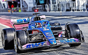 Alpine-Renault A522, vector art, Esteban Ocon, 2022 F1 cars, Formula 1, Esteban Ocon drawing, BWT Alpine F1 Team, new A522, F1, Alpine-Renaul 2022, F1 cars, Esteban Ocon Alpine-Renault A522 HD wallpaper