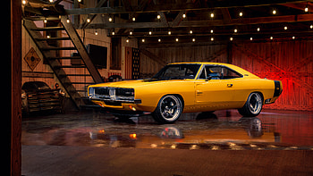 Dodge Charger — Golden Muscle Garage, vehicle, Dodge Charger HD wallpaper