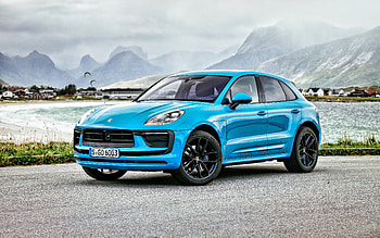 2022, Porsche Macan, , front view, exterior, blue SUV, new blue Macan, German cars, Porsche HD wallpaper