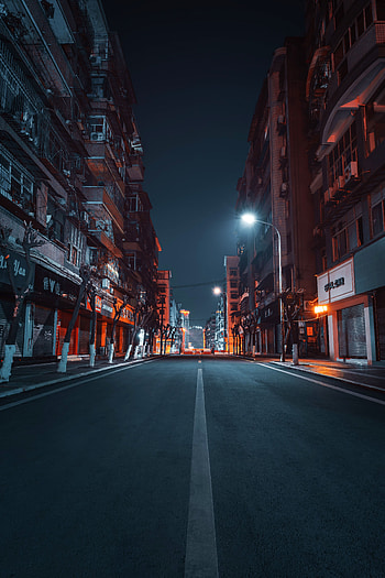 Cities, Night, City, Building, Road, Street HD phone wallpaper