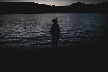 Alone, Dark, Silhouette, Lonely, Hat HD wallpaper