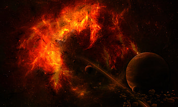 Abstract, Fire, Nebula, Balls, Cloud HD wallpaper