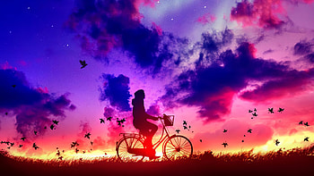 Following The Dream Path , bicycle, cycle, artist, artwork, digital-art, deviantart HD wallpaper