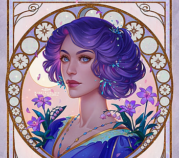Starlight, riekkinen, riikka sofia, blue, purple, fantasy, face, girl HD wallpaper