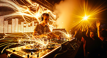 DJ Vibes: Electrifying Beats in, DJ, nightclub, party, music, crowd HD wallpaper