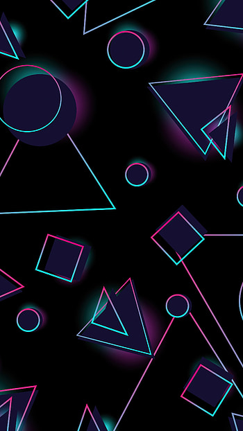 Neon, Circles, Triangle, Sony Xperia HD phone wallpaper