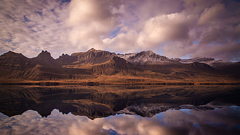 Iceland Mountains, River and Clouds, , Scenic Wonder HD wallpaper